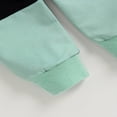 thumbnail image 6 of Zehjuhan 2Pcs Baby Boy Casual Clothing Long Sleeve Color Collision Crewneck Sweatshirt Top and Sweat Pants Outfit Sea Blue，3-6M, 6 of 7
