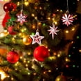 thumbnail image 3 of New Christmas Tree Decoration Shaped Polygon Star Five Pointed Star Christmas Tree Decoration Props Red And White Star Pendant, 3 of 9
