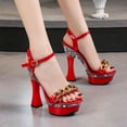 thumbnail image 3 of Ladies Sexy 14cm Heels Platform sandals with Metal Chain 10365 Series Non-slip Thick-soled Sexy Shoes Sandals Women LFD, 3 of 7