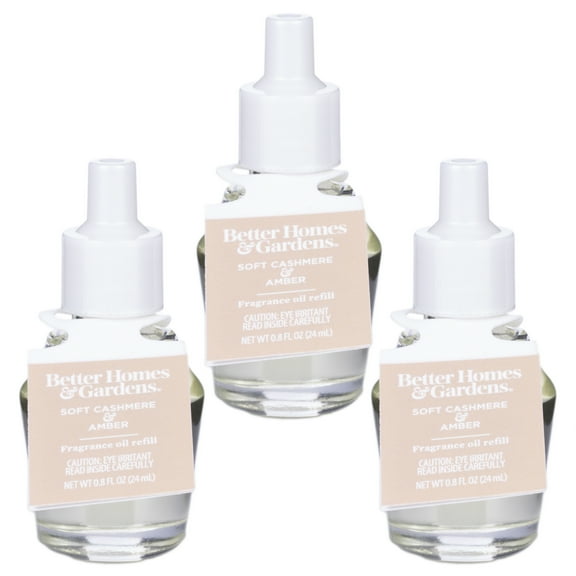 Better Homes & Gardens Aroma Accents Oil Refill 24 mL (3-Pack), Soft Cashmere Amber