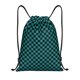 thumbnail image 1 of Fotbe Black And Teal Checkerboard Bolsa Mochila con Cordón Estampada, Bolsa de Gimnasio Deportiva, Bolsa Cinch, Bolsa con Cordón para Hombres y Mujeres-Small, 1 of 5