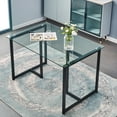 thumbnail image 2 of Homycasa 47 INTempered Glass Top Black Base Elegant Dining Table, 2 of 5