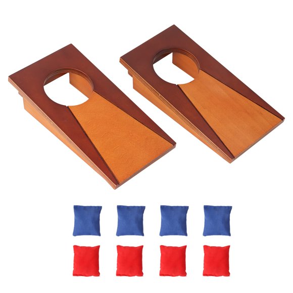 Gse Mini 10"X5" Tabletop Cornhole Toss Game Set With 8 Bean Bags, Wooden Desktop Cornhole Game Set For Travel, Office Desk. Mini Bean Bag Toss Game Set For Kids And Adults