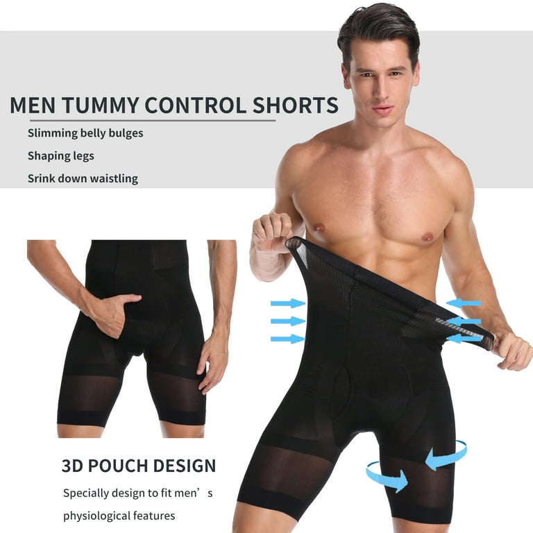 QRIC Men Tummy Control Shorts High Waist Body Slimming Shapewear
