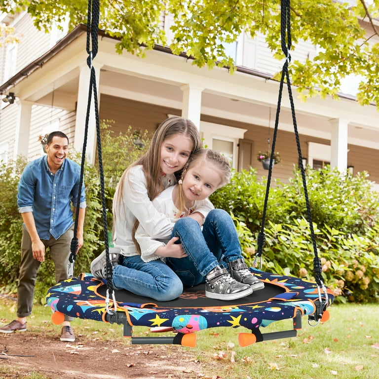 36 Convertible Swing And Trampoline Set Small Fitness Rebounder For Toddler Kids W Handrail Walmart