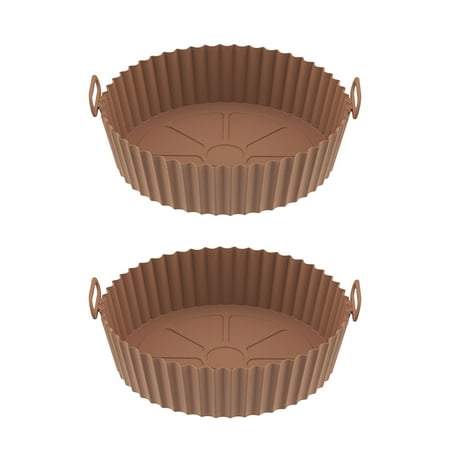 

Ekeka Clearance ! 2pcs Reusable Silicone Pot Liner Basket Air Fryer Non Stick Oven With Handle