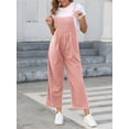 thumbnail image 3 of Surakey Overalls Jumpsuits for Women Sleeveless One Piece Rompers Straight Leg Pant Lounge Baggy Trousers Playsuit With Pockets, 3 of 6