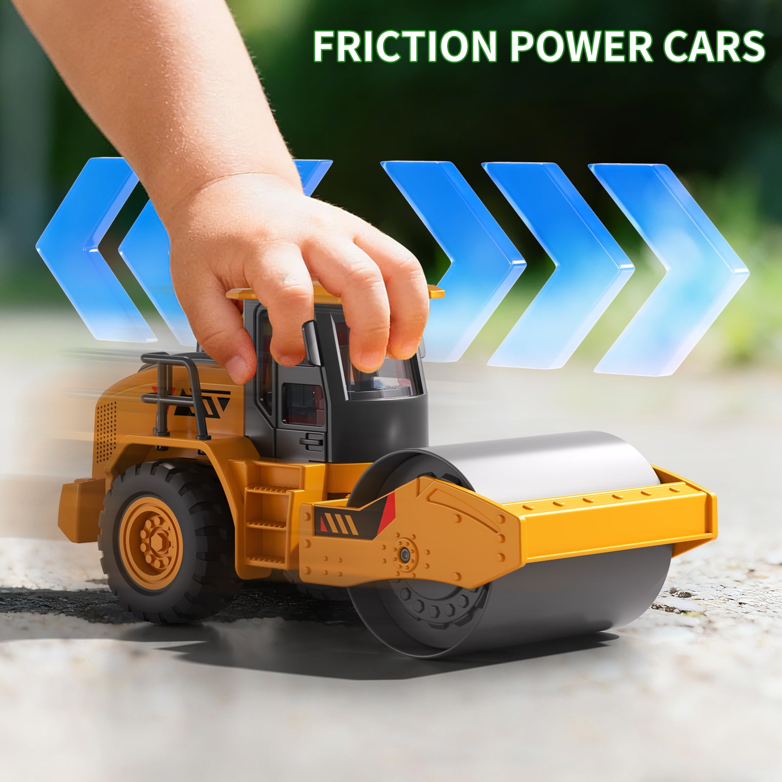 Lucky Doug ConstructionTruck Toy, 4 in 1 Construction Vehicle Toys - Excavators, Cranes, Bulldozer, Road Roller, Truck Toy for 3-6 Years Old Boy