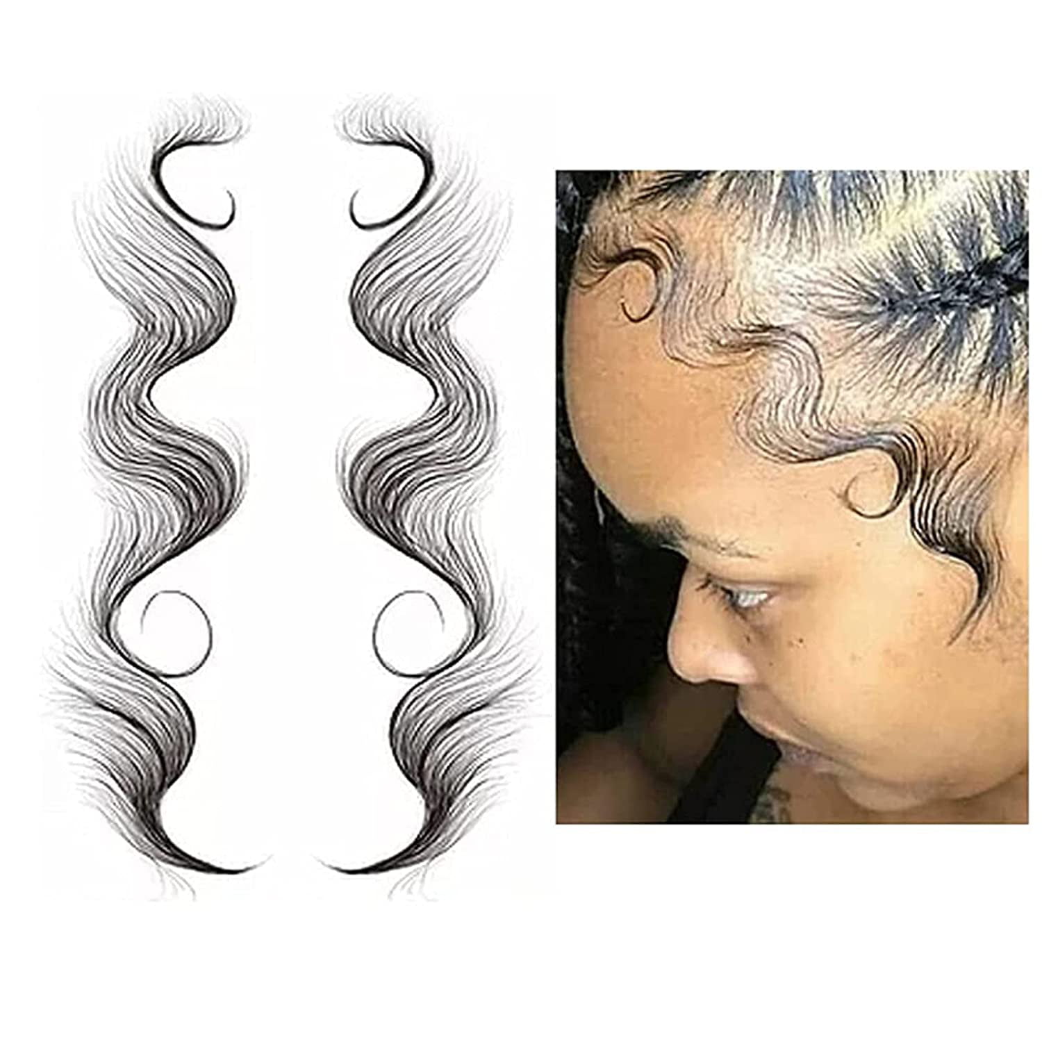 Baby Hair Tattoo Stickers Temporary Tattoo Baby Hair Waterproof Edge Tattoo Edges Curly Hair DIY Hairstyling Hair Tattooing Template Hair Stickers Lasting Makeup Tool - Walmart.com