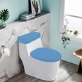 thumbnail image 7 of Toilet Lid Cover Set, Stretch Washable Spandex Fabric Protector, Fits Most Tanks & Lids, Sky Blue, 7 of 7