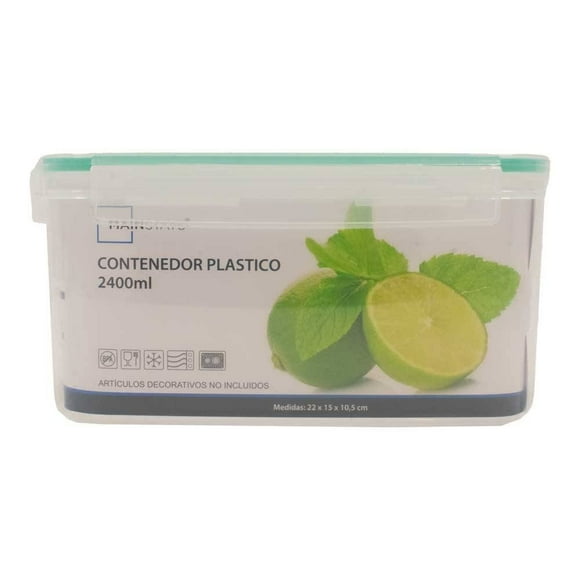 Contenedor Mainstays de Plástico Rectangular Transparente 2.4 Litros