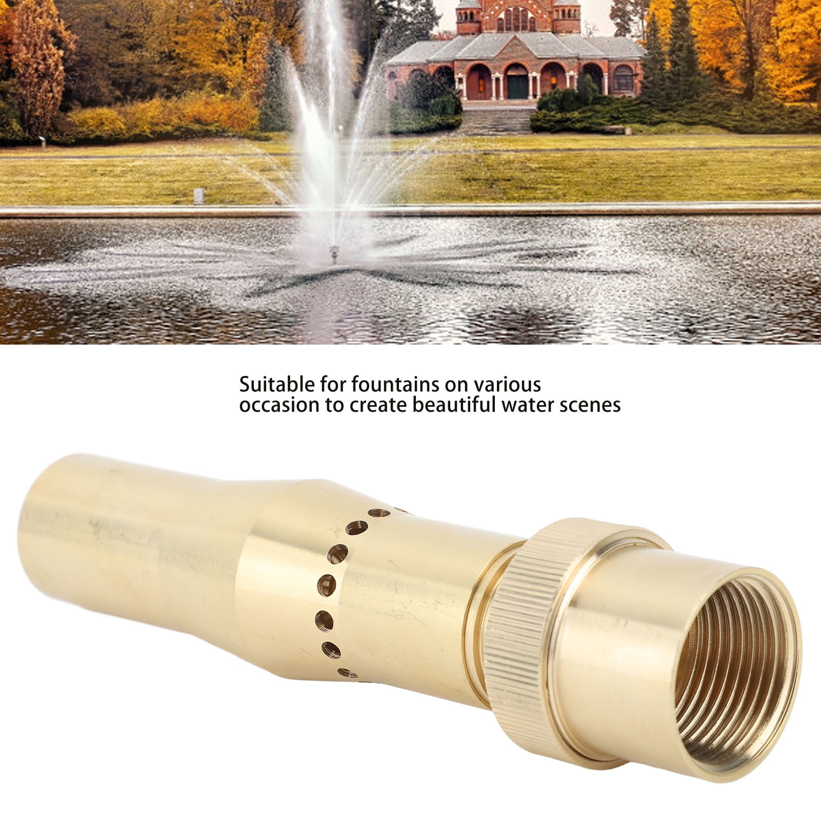 YAHHU Brass Column Fountain Nozzle Waterscape Sprinkler Head for Garden Pond Outdoor Landscape G1in