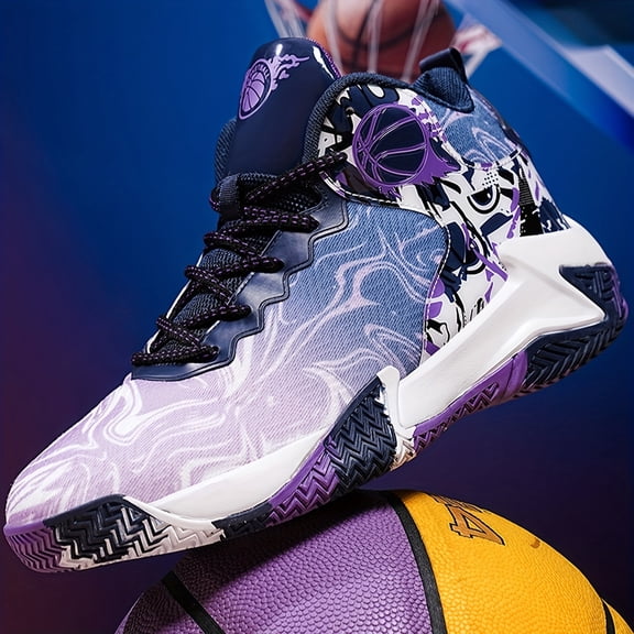 New Outdoor Basketball Sneakers, Stylish Lace-Up Rubber Athletic Footwear, Comfortable And Breathable Shoes for Men