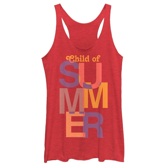 Women's CHIN UP Summer Child Racerback Tank Top Red Heather X Large
