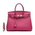 thumbnail image 4 of Sac à Main pour Femme en Cuir de Vache de Qualité Supérieure - Sac à Main Intemporel, Tendance et Polyvalent au Style Sophistiqué - Rose Rouge - 30 cm, 4 of 4