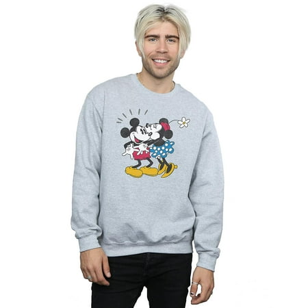Disney Men s Mickey Mouse Mickey And Minnie Kiss Sweatshirt