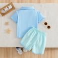 thumbnail image 4 of Baby Boy Outfit Toddler Boys Summer Outfits Child Kids Spring Cotton Embroidery Short-sleeved Running Suit 0 3 6 12 18 24 Months Shirts Shorts Set Tshirt Clothes Two Pieces, 4 of 9
