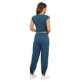 thumbnail image 5 of Fiophy Women's Cozy 2 Piece Outfits Lounge Sets Sleeveless Cropped Tops High Waisted Jogger Sweatpants Sweats Track Suits Set, Navy Blue, S, 5 of 7