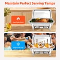 thumbnail image 4 of Jacgood Chafing Dish 5 Pack, 8QT Stainless Steel Chafing Dish Buffet Set Foldable Catering Food Warmer W Full Size Food Pan, 4 of 7