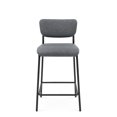 thumbnail image 6 of Pu Faux Leather Counter Stools Set of 2, Pub Counter Stool with Back and Footrest, Grey\n(17.5"x19.25“x34.5"), 6 of 9