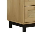 thumbnail image 7 of Aukfa 3 Drawer Dresser Nightstand with Rattan Storage Drawer for Bedroom Living Room, Walnut, 7 of 7