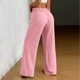 thumbnail image 5 of Roncen Women's Solid Wide Leg Jogger Pants - Sporty Casual Elastic Waist Trousers with Drawstring & Pockets, 5 of 8