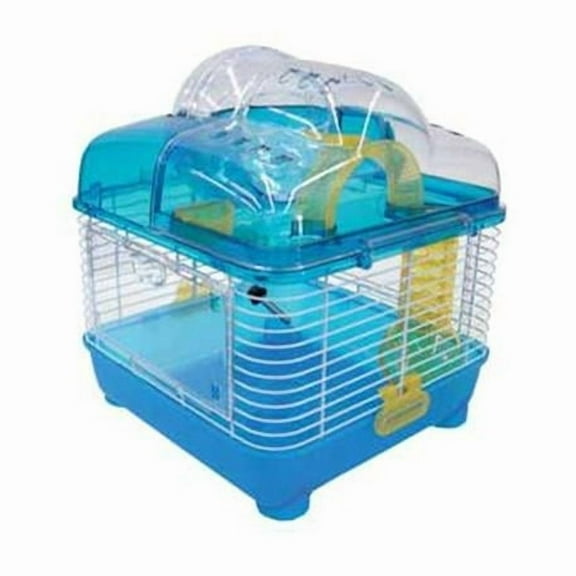 10 in. Clear Plastic Hamster-Mice Cage in Blue