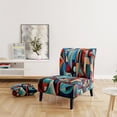thumbnail image 2 of Designart « Géométrie Déchaînée en Orange et Bleu III » Abstractions Orange Fauteuil d'Appoint Rembourré - Fauteuil Moderne pour Chambre, 2 of 7