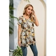 thumbnail image 4 of ENMAIN Tunic Tops for Women Plus Size Short Sleeve Tunics Loose Fit Dressy Summer Yellow Shirts 2XL, 4 of 8