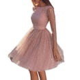 thumbnail image 2 of Joernso Evening Party Women See-through Sequins 3/4 Sleeve Backless Dress Gown, 2 of 8