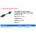 thumbnail image 2 of Front Right CV Axle Assembly - Compatible with 2008 - 2012 Honda Accord 3.5L V6 2009 2010 2011, 2 of 2