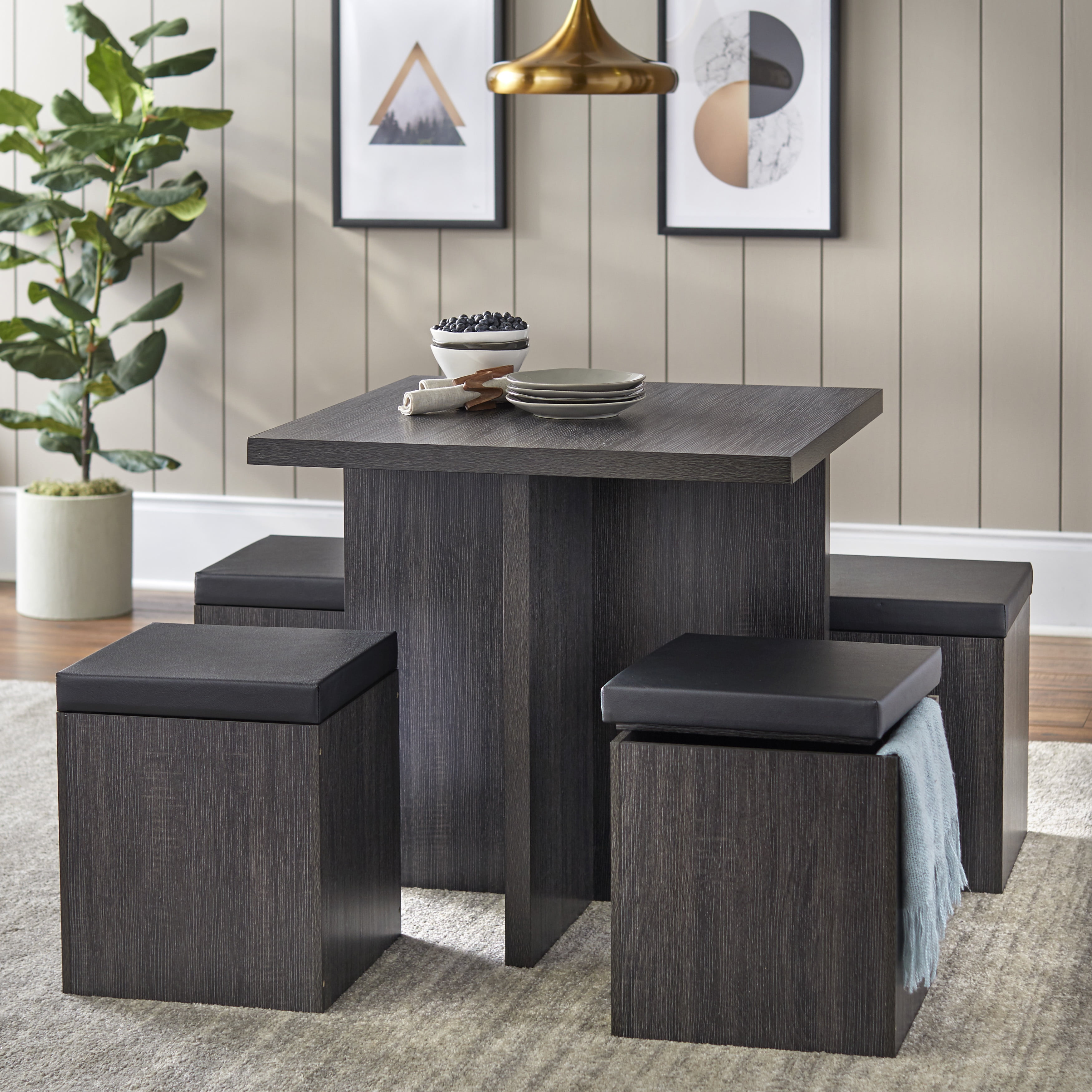 Mainstays 5 Piece Dexter Dining Room Kitchen Set with Storage