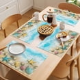 thumbnail image 5 of Blue Summer Beach Placemats Set of 4 Coastal Starfish Shell Nautical Waves Place Mats Indoor Wipeable Table Mats Washable Cloth Dining Table Placemats for Kitchen Holiday Party Home Decor 13x19 Inch, 5 of 9