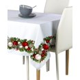 thumbnail image 1 of Fabric Textile Products Christmas Garland Border Tablecloth 60"x120", 1 of 6