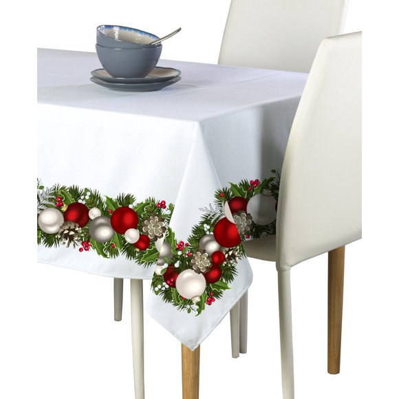 Fabric Textile Products Christmas Garland Border Tablecloth 60"x120"