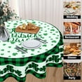 thumbnail image 5 of St. Patricks Day Tablecloth Round 60 Inch Green Shamrock Plaid Decorative Table Cloth Washable St Patricks Day Table Cover for Kitchen Dining Table Party Picnic Holiday Indoor Outdoor Home Decor, 5 of 6