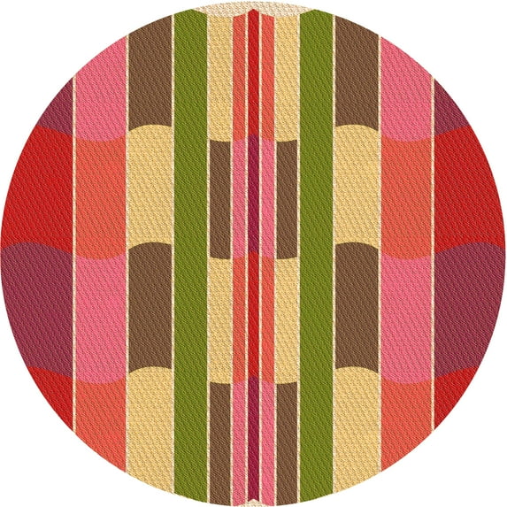 Ahgly Company Machine Washable Indoor Round Transitional Bronze Brown Area Rugs, 5' Round