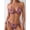 red, variant on Women's 2 Piece Floral Print Halter Neck Tie Bikini Set Triangle String Thong Swimsuit Brown S