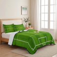 thumbnail image 5 of Quilts Twin Size Bedding Set, Soccer Field Lightweight Quilted Comforter, Green Birdseye View Athletic Sporty Soft Reversible Bedspread Coverlet with Pillow Covers for All Season, 68" x 86", 5 of 9