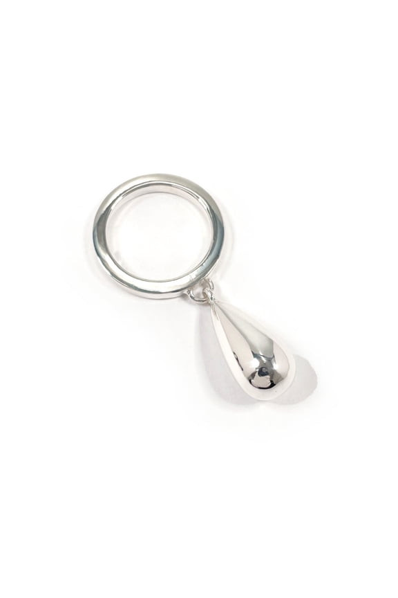 Pre-Owned GUCCI Teardrop Ring, Sterling Silver 925, Size 15.5cm, Unisex