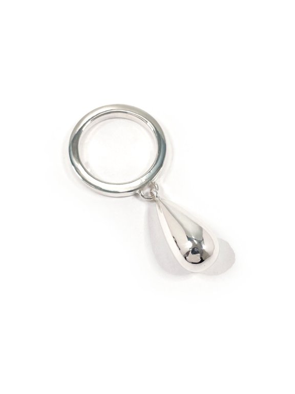 Pre-Owned GUCCI Teardrop Ring, Sterling Silver 925, Size 15.5cm, Unisex