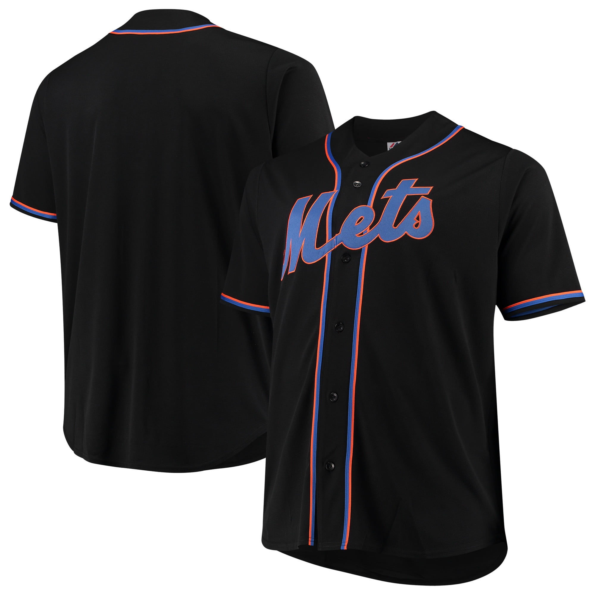 New York Mets Majestic Big & Tall Fashion Jersey Black