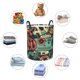 thumbnail image 4 of Balery Retro Pop Art Collage Cesta de ropa redonda con asas, impermeable, independiente, para ropa, juguetes, dormitorio y familia-Small, 4 of 6