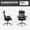 thumbnail image 2 of High Back Executive Office Chair with Comfortable Deep Seat,Black PU Leather Modern Office Chair,Ergonomic Big and Tall Computer Desk Chair with Lumbar Support(Black), 2 of 7
