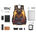 thumbnail image 4 of Xecao Sunset Flower Meditating Raccoon print Backpack For women men Aesthetic Lightweight Travel Daypack Simple Cute Backpack For Bookbag, 4 of 5