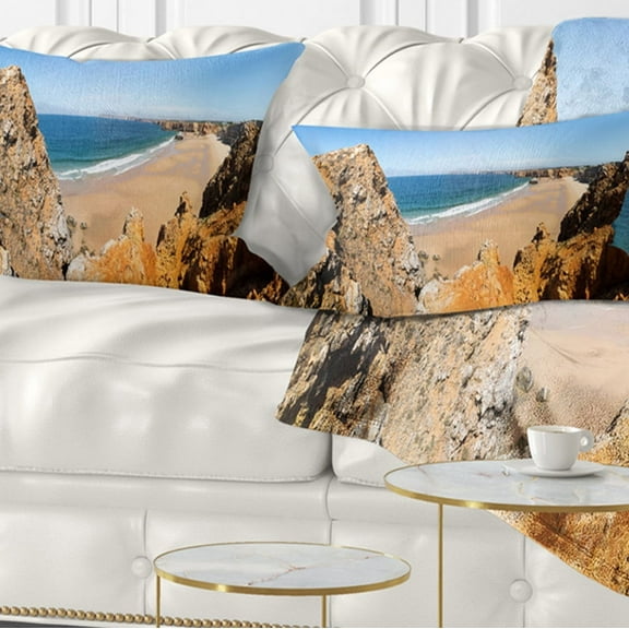 Designart 12" x 20" Multi-color Polyester Throw Pillow