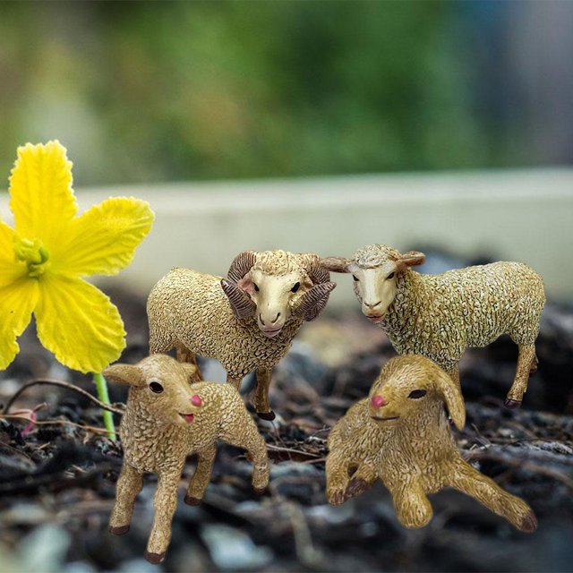 Schafe Tierfiguren, Simulation Pädagogisch Für Weihnachtsfeier Dekoration Home Desktop Decor Kindergeschenk 4 ovejas Yotijar Figuras de simulación