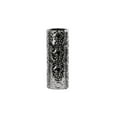 thumbnail image 1 of Urban Trends Ceramic Round Cylindrical Vase with Patterned Design and MD Polished Chrome Finish, Silver, 1 of 2