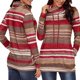 thumbnail image 1 of Sudadera con capucha de manga larga a rayas con cuello vuelto para mujer con bolsillo METRO Yinane  Sudadera con rayas de mujer, 1 of 8