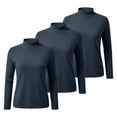 thumbnail image 7 of Women's Solid Color Mock Neck Thermal Sweater, 3-Pack Soft Base Layer Tops, Mid Neck Pullover for Women, Warm Fleece Lined Knit Shirts, Value Set of Comfortable Everyday Wear Mid Neck Sweaters Green, 7 of 7